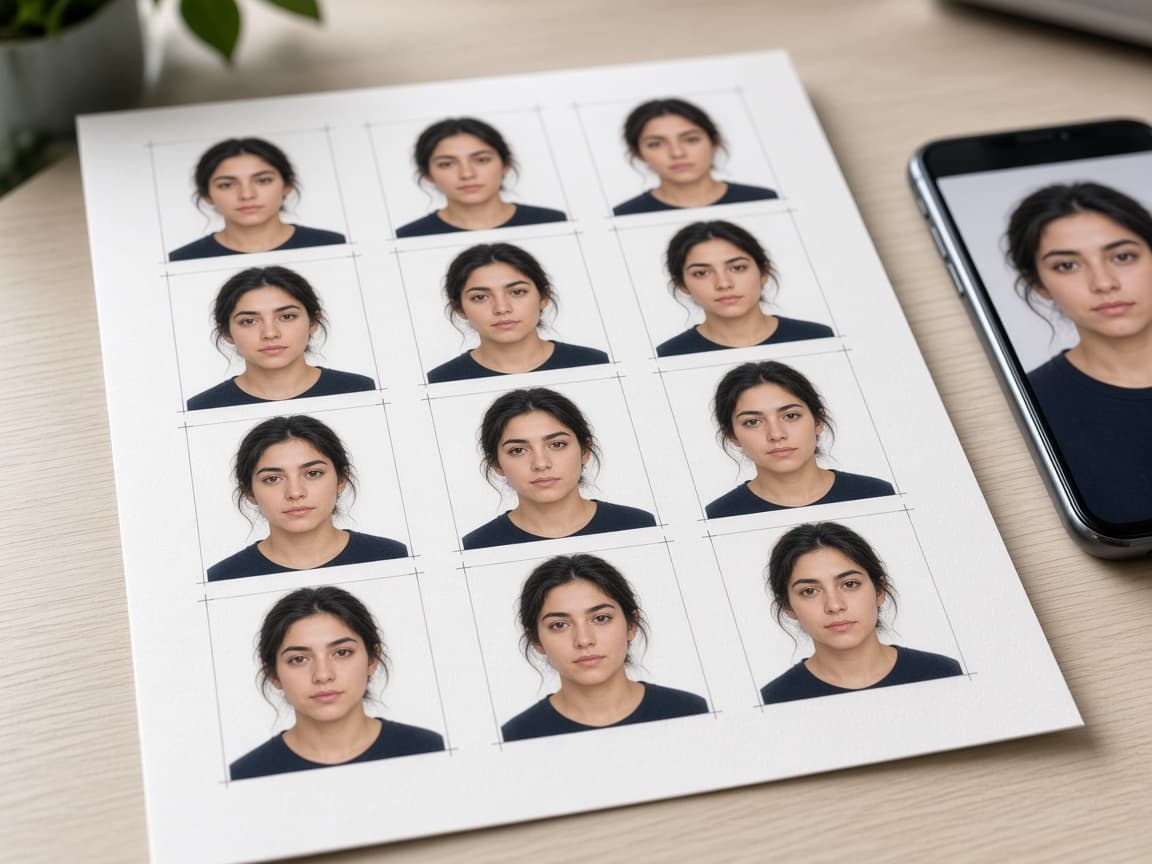 PDF print sheet: cheap matte copies of the same biometric frames